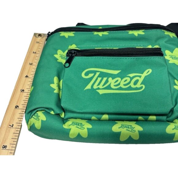 Tweed Fanny Pack Weed Leaf Pattern with Beer Sleeve, Green, St. Pattys, Like New - Picture 8 of 10
